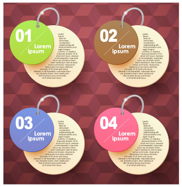 Round numbers labels design vector