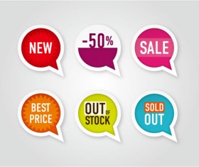 Sale with discounts bubble sticker vector