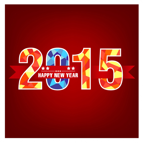 Set of 2015 new year vectors design 01