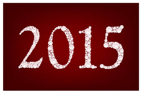Set of 2015 new year vectors design 02