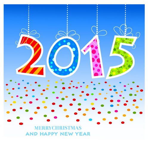 Set of 2015 new year vectors design 07