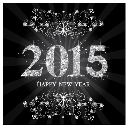Set of 2015 new year vectors design 08