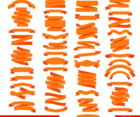 Set of flat colored ribbons vector 01