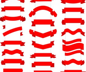 Set of flat colored ribbons vector 02