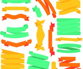Set of flat colored ribbons vector 03