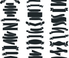 Set of flat colored ribbons vector 05