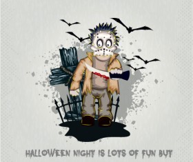 Set of halloween vintage background vector 02