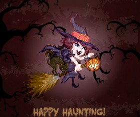 Set of halloween vintage background vector 03