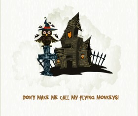 Set of halloween vintage background vector 05