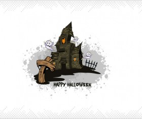Set of halloween vintage background vector 07