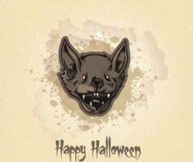 Set of halloween vintage background vector 08