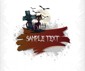 Set of halloween vintage background vector 10