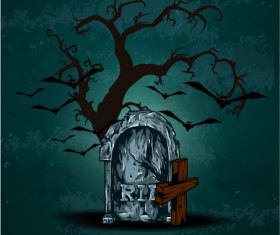 Set of halloween vintage background vector 14