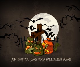 Set of halloween vintage background vector 15