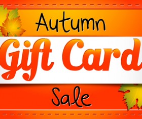 Shiny autumn gift card vector design