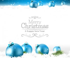 Shiny christmas baubles with snow vector 03