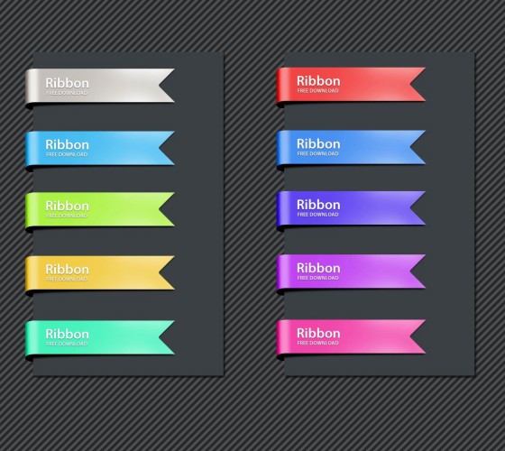 Shiny colored ribbon psd graphics