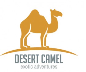 Simple desert camel logo design vector