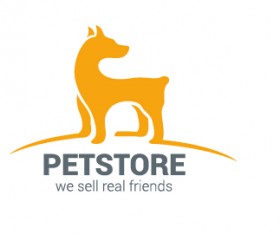 Simple dog logo design vector