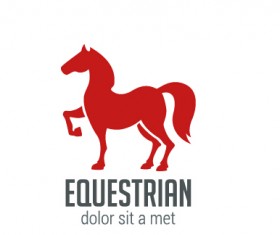 Simple equestrian logo design vector