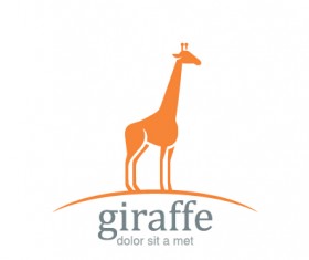 Simple giraffe logo design vector