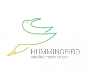 Simple hummingbird logo design vector