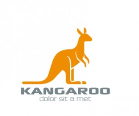 Simple kangaroo logo design vector