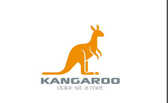 Simple kangaroo logo design vector