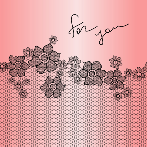 Simple lace art background vector 03