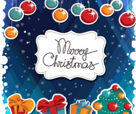 Simple merry christmas vector backgrounds 03