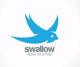 Simple swallow logo design vector