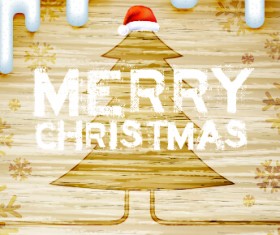 Snow and wooden christmas background art