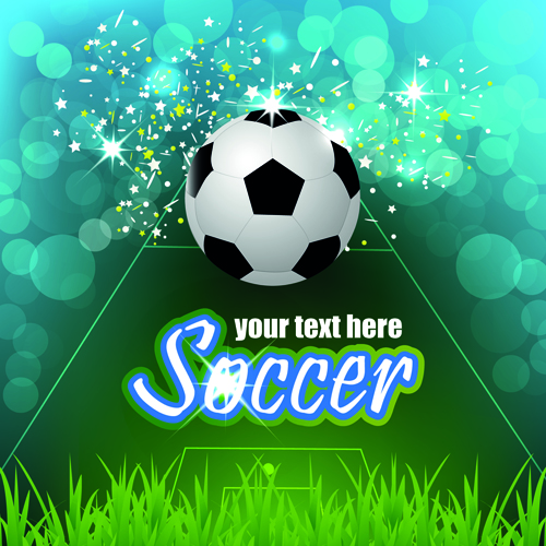 Soccer creative poster vector material