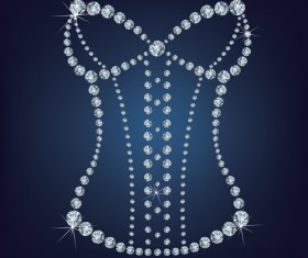 Sparkling diamonds clothing vector set 03