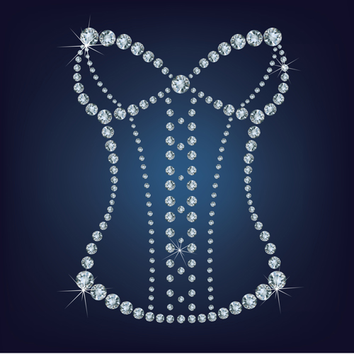 Sparkling diamonds clothing vector set 03