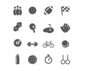 Sports equipment icons vector set