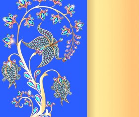 Stones and diamonds floral background vector 02