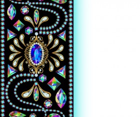 Stones and diamonds floral background vector 03