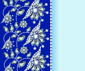 Stones and diamonds floral background vector 05