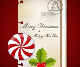 Sweet with christmas postcard vector graphics