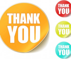 Thank you sticker vector material