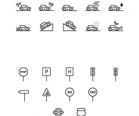 Different transportation Icons vector material 02 free download