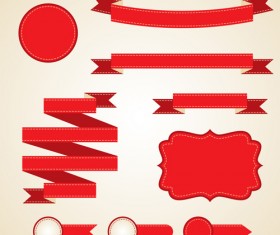 Various red ribbons 01 vector