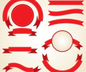 Various red ribbons 02 vector