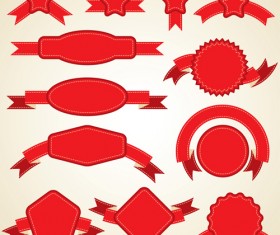 Various red ribbons 03 vector