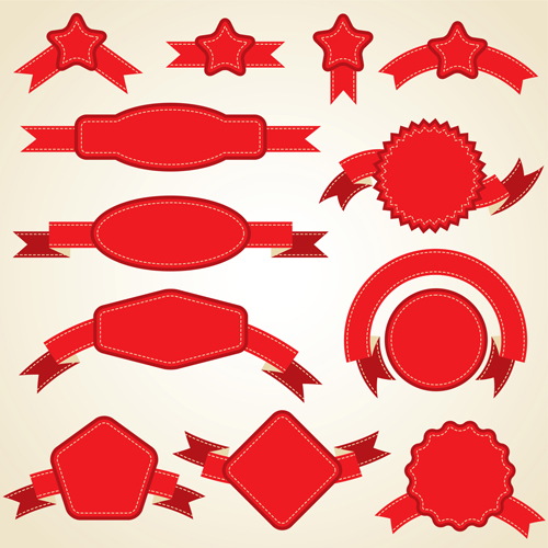 Various red ribbons 03 vector
