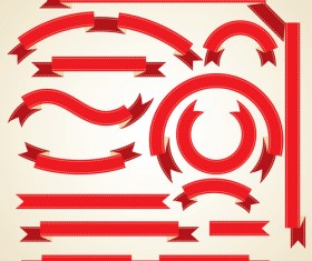 Various red ribbons 04 vector