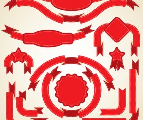 Various red ribbons 05 vector