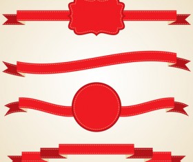 Various red ribbons 06 vector