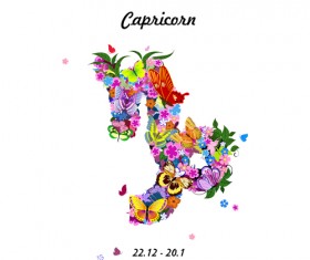 Vector horoscope flower set 10